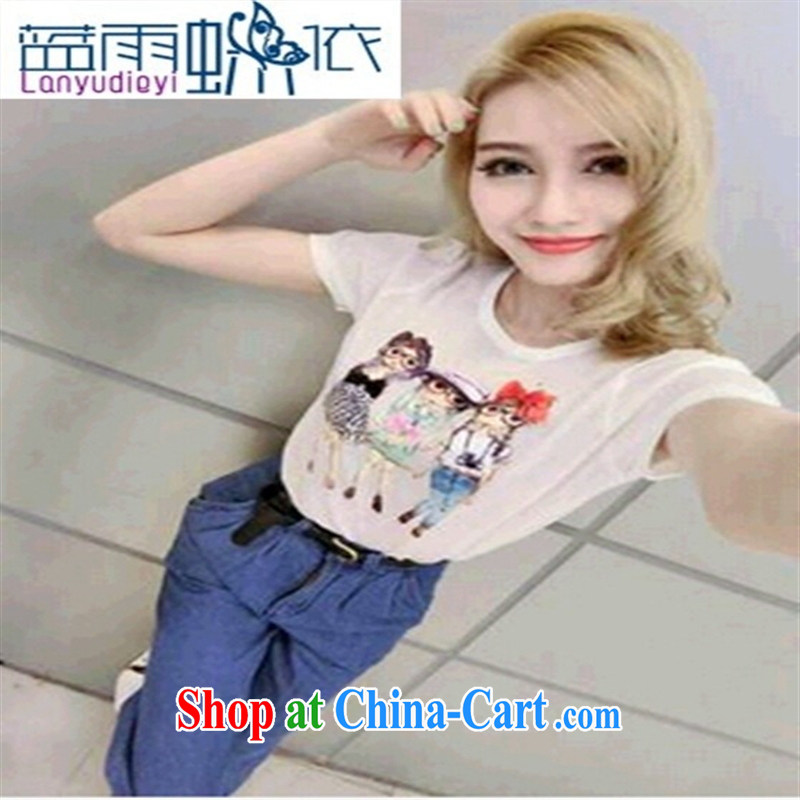 Ya-ting store 2015 new spring stylish casual simplicity 100 ground ice Silk Knitting T-shirt, black, blue rain bow, and shopping on the Internet