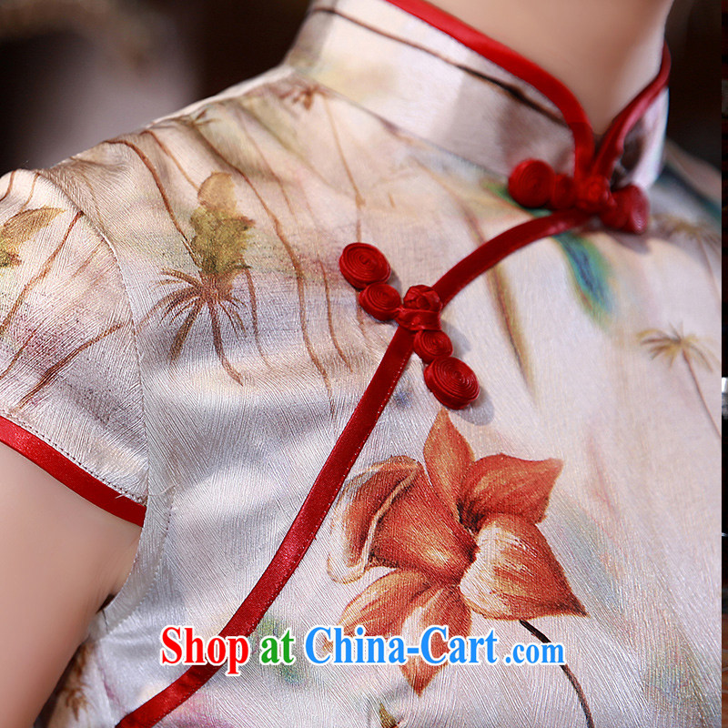 Silk Dresses 2015 summer New Daily Beauty retro improved Silk Cheongsam dress Q 1058 XXL suit, Jessica (jessica han), online shopping