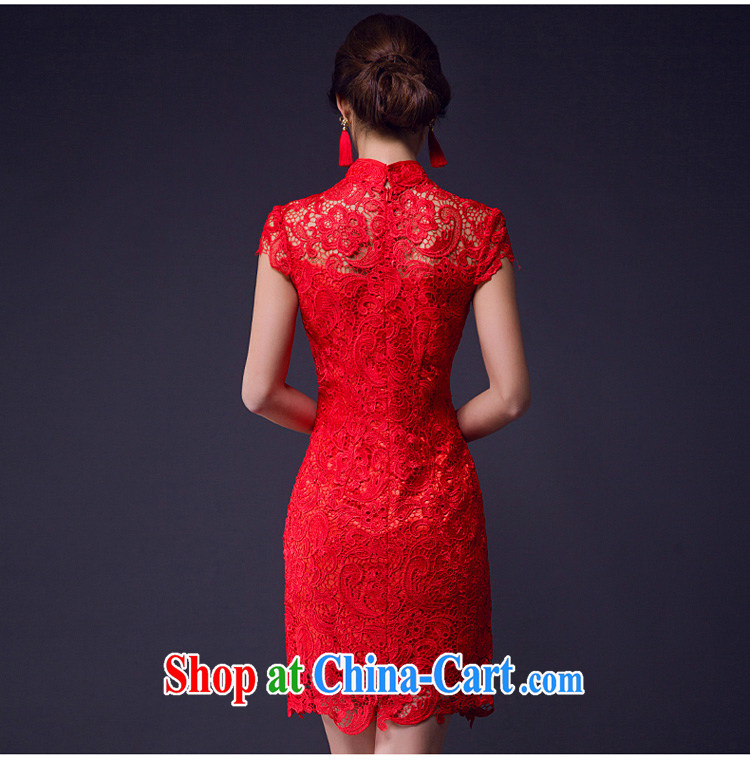 Summer short lace Openwork bows dress bridal red wedding dress banquet dresses dress breathable comfort red XL pictures, price, brand platters! Elections are good character, the national distribution, so why buy now enjoy more preferential! Health