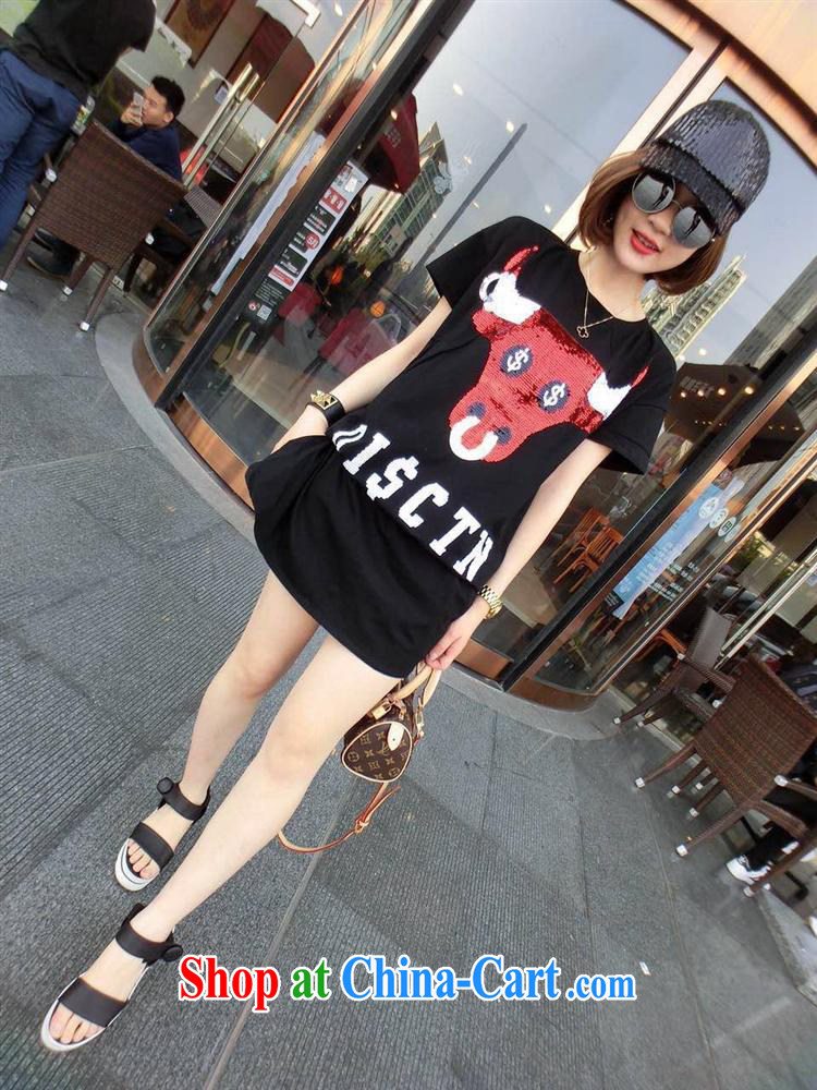 Ya-ting store 2015 new summer color, cow-head picture long T black L pictures, price, brand platters! Elections are good character, the national distribution, so why buy now enjoy more preferential! Health