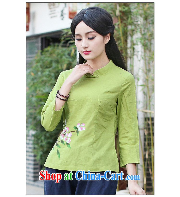 China classic 2014 original innovation, Retro fresh cotton, the T-shirt stylish and improved Tang fitted T-shirt, female Green XXL pictures, price, brand platters! Elections are good character, the national distribution, so why buy now enjoy more preferential! Health