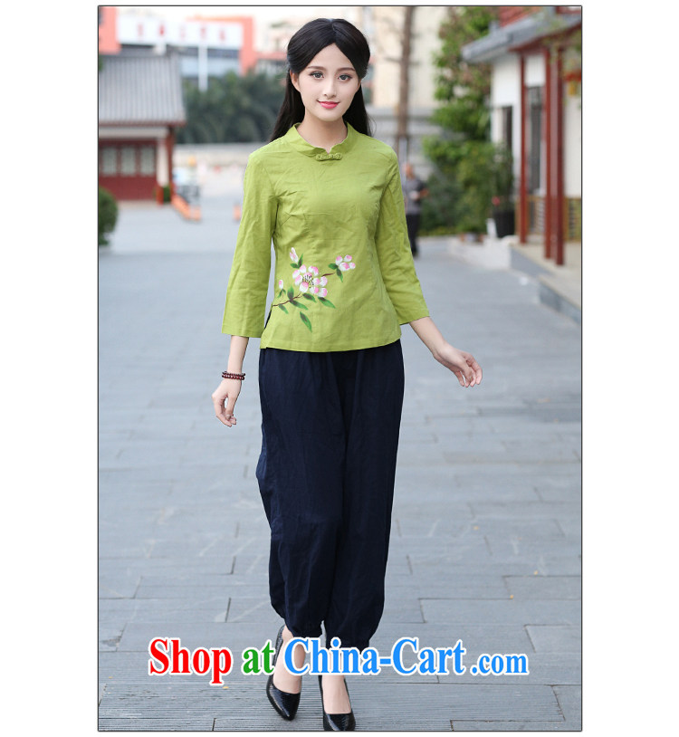 China classic 2014 original innovation, Retro fresh cotton, the T-shirt stylish and improved Tang fitted T-shirt, female Green XXL pictures, price, brand platters! Elections are good character, the national distribution, so why buy now enjoy more preferential! Health