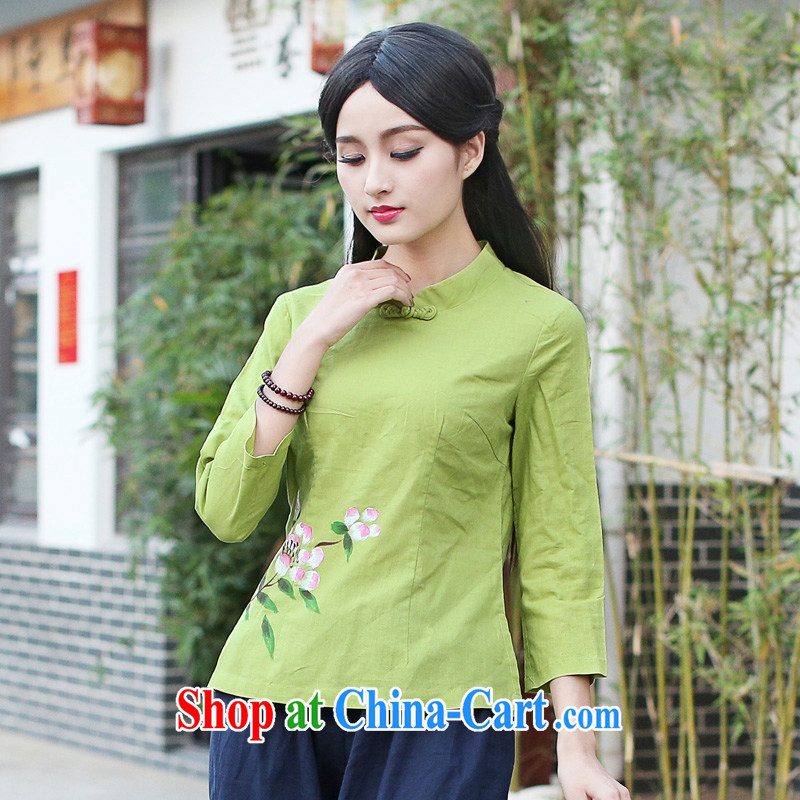China classic 2014 original innovation, Retro fresh cotton, the T-shirt stylish and improved Chinese T-shirt, female Green XXL, China Classic (HUAZUJINGDIAN), online shopping