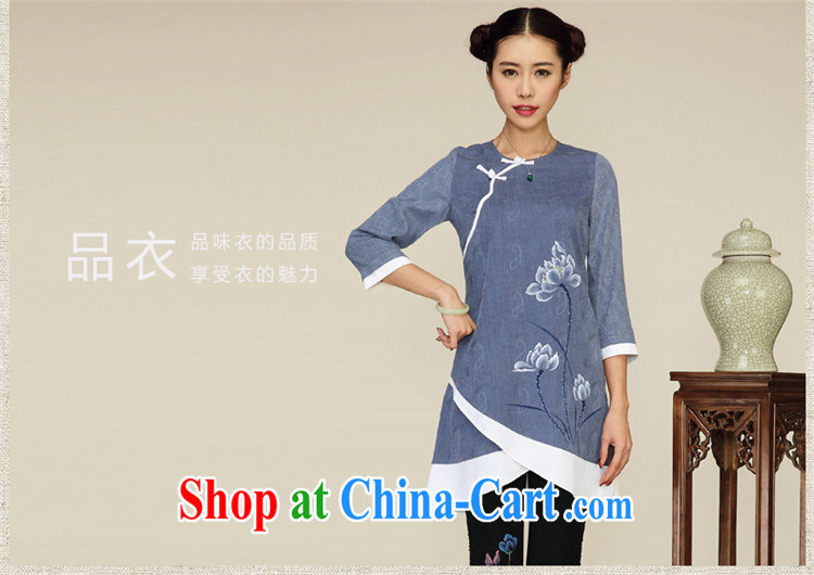 Mr Henry Tang, Ramadan 2015 Tang replace Ms. Yau Ma Tei cotton dress original improved Han-ethnic wind retro clothing Zen deep royal blue XL pictures, price, brand platters! Elections are good character, the national distribution, so why buy now enjoy more preferential! Health