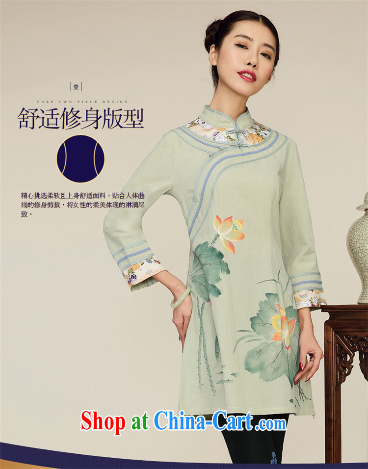 Mr Henry Tang, Id al-Fitr 2015 girls retro China wind cotton the female improved Han-T-shirt dresses, long clothing, green and yellow XL pictures, price, brand platters! Elections are good character, the national distribution, so why buy now enjoy more preferential! Health