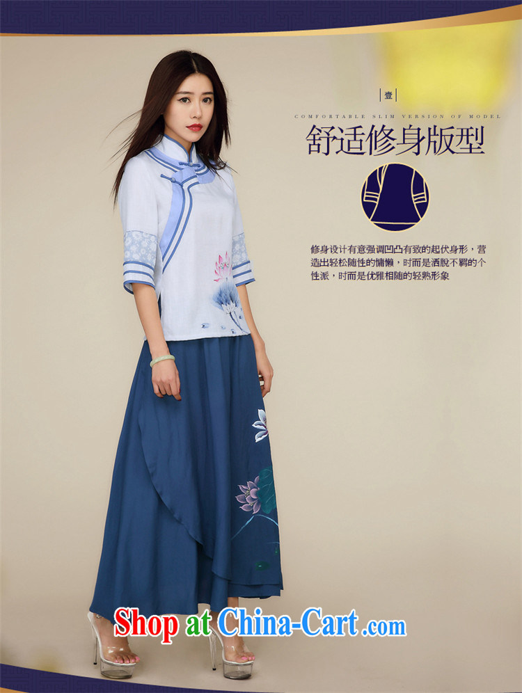 Mr Henry Tang, Ramadan 2015 Han-improved national wind Cultivating Female Chinese retro T-shirt Chinese White XL pictures, price, brand platters! Elections are good character, the national distribution, so why buy now enjoy more preferential! Health