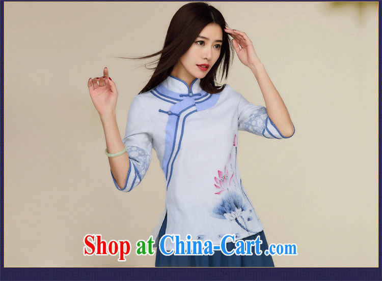 Mr Henry Tang, Ramadan 2015 Han-improved national wind Cultivating Female Chinese retro T-shirt Chinese White XL pictures, price, brand platters! Elections are good character, the national distribution, so why buy now enjoy more preferential! Health