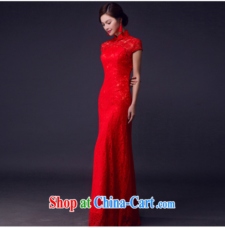 Bridal toast clothing spring and summer lace breathable comfort micro Stretch Dress short-sleeved wedding Evening Dress red wedding red L pictures, price, brand platters! Elections are good character, the national distribution, so why buy now enjoy more preferential! Health