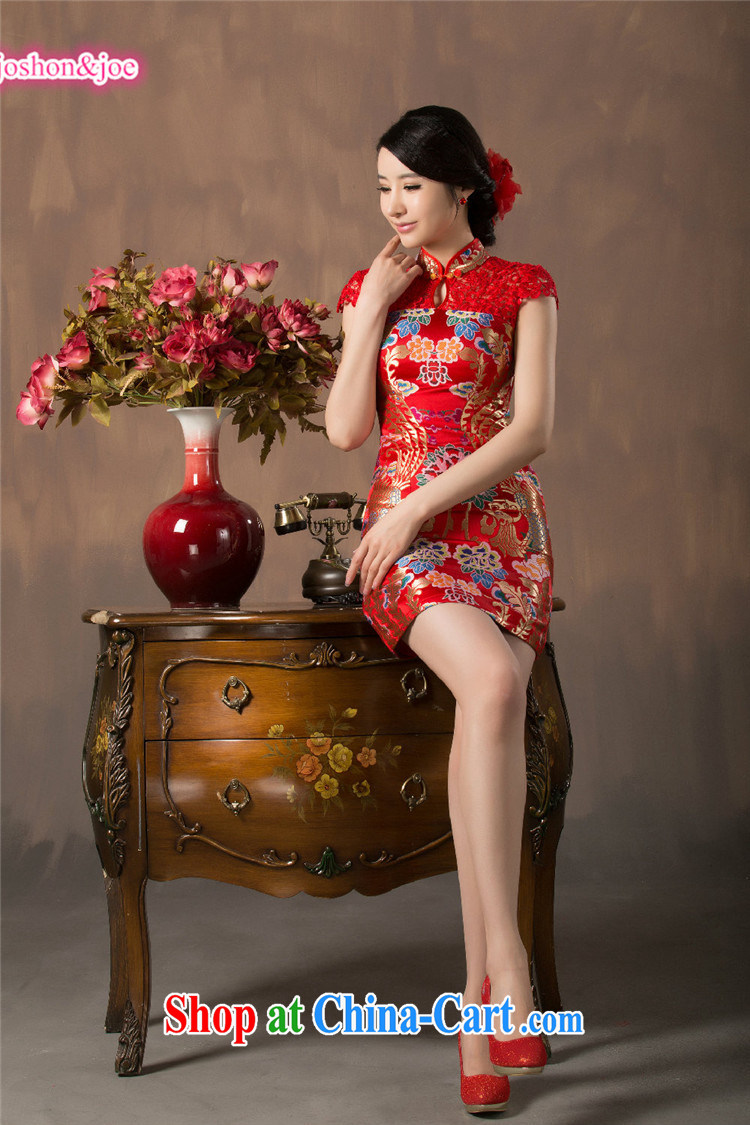 2015 spring and summer new traditional wedding dress evening night red improved cheongsam short Evening Dress beauty serving toast sexy style female Red XXL pictures, price, brand platters! Elections are good character, the national distribution, so why buy now enjoy more preferential! Health