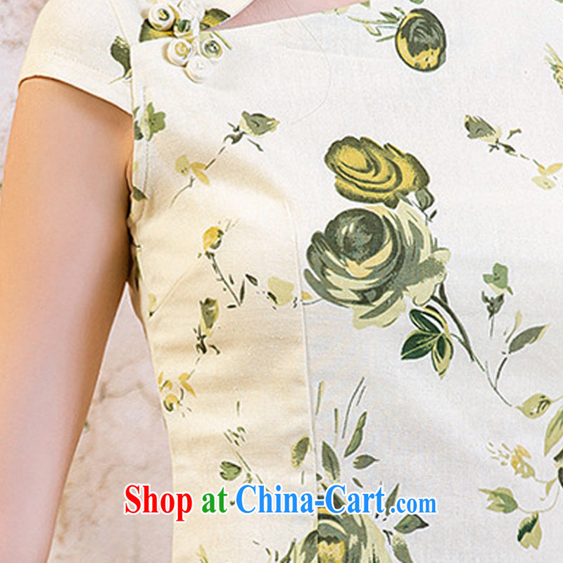 Shallow end female linen elegant qipao refined and stylish dresses JT 2080 for a night XL, light (at the end QM), and, on-line shopping
