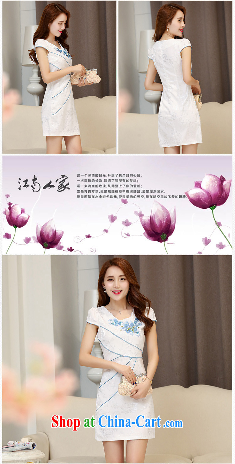 Cover Story 2015 new spring and summer with white Peony jacquard cotton retro daily improved cheongsam dress style women dresses white blue XXL pictures, price, brand platters! Elections are good character, the national distribution, so why buy now enjoy more preferential! Health