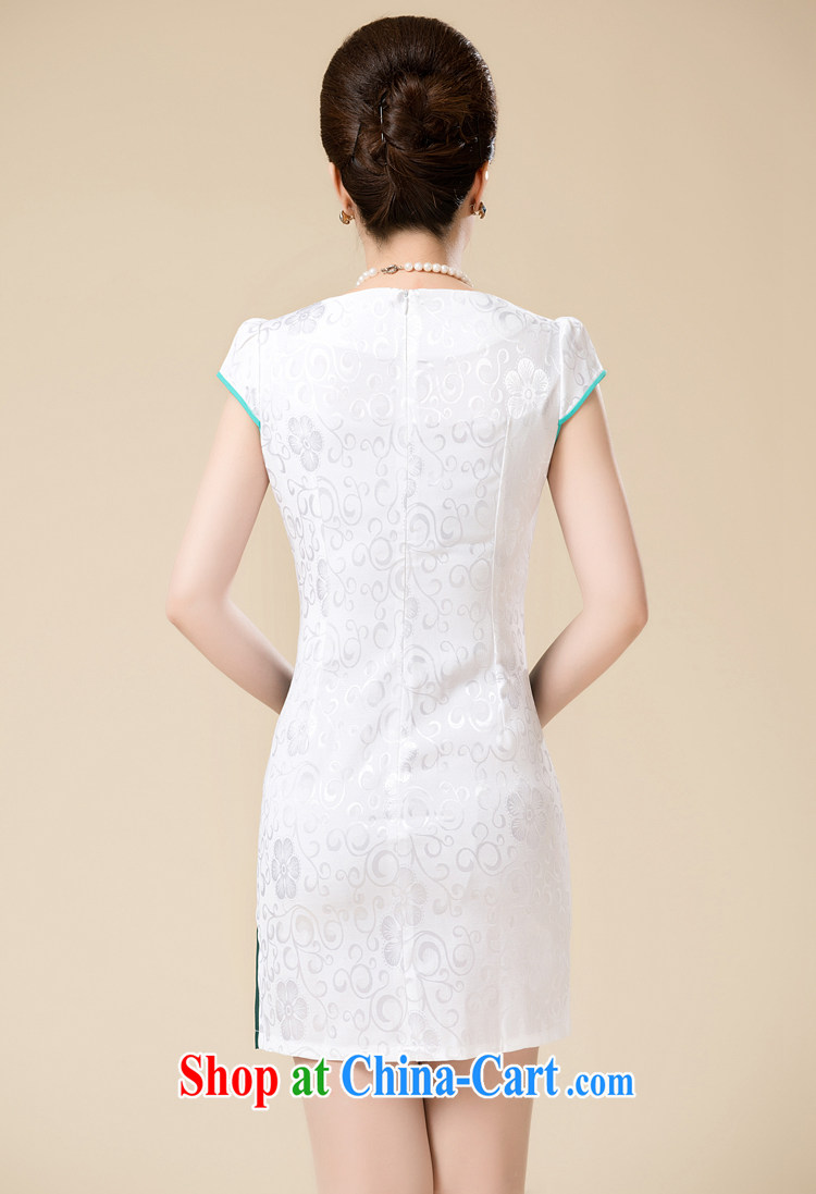 Ha Ji-won of 2015 summer new, middle-aged dress short-sleeved summer collection, embroidery flower mother load grew up in, cotton cheongsam dress ethnic wind white 3XL pictures, price, brand platters! Elections are good character, the national distribution, so why buy now enjoy more preferential! Health