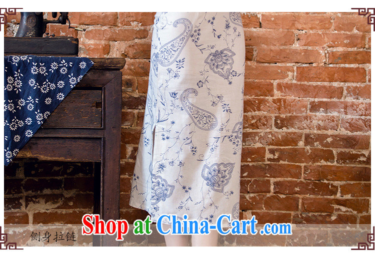 Shallow end female arts cheongsam stylish short-sleeved long cheongsam JT 2063 blue lotus XXL pictures, price, brand platters! Elections are good character, the national distribution, so why buy now enjoy more preferential! Health