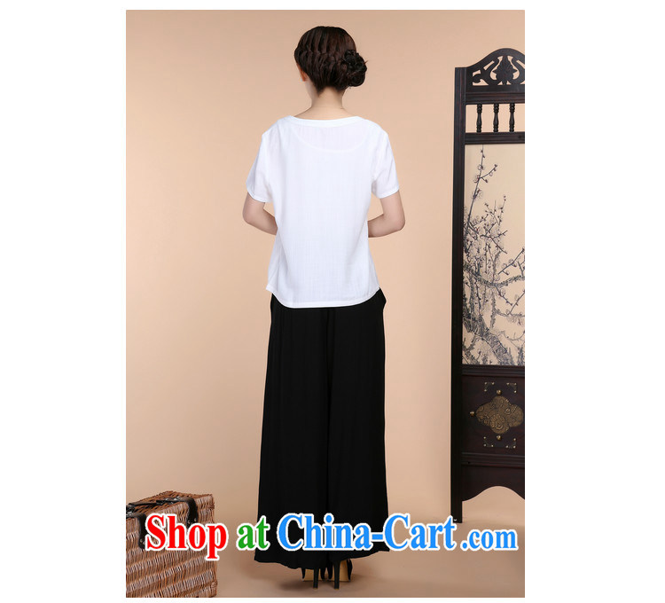 2015 summer new loose the Code, older women cotton embroidered Chinese short-sleeved T-shirt pants two-piece to sell black T-shirt XL pictures, price, brand platters! Elections are good character, the national distribution, so why buy now enjoy more preferential! Health