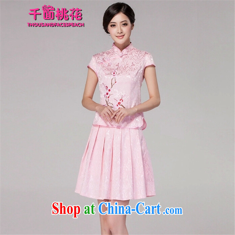 1000 the mahogany 2015 spring and summer new female Chinese qipao day dresses high-end retro style two-piece Women's clothes pink XXL, 1000 the mahogany (THOUSANDFACESPEACH), and, on-line shopping