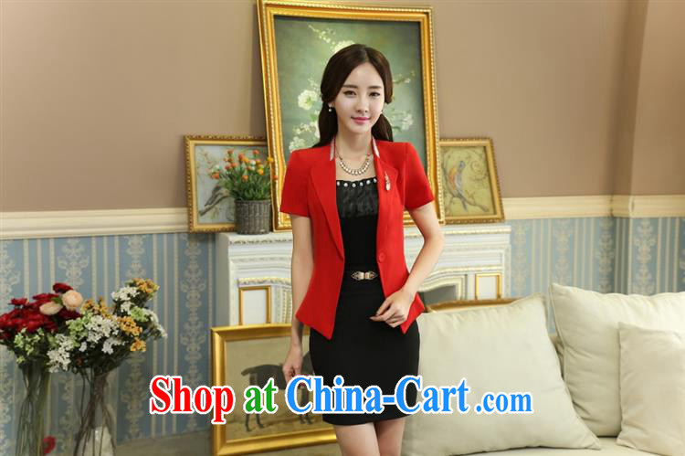 2015 spring and summer female set skirt OL cultivating the uniform female short-sleeve dress suits a kernel for small lapel red suit + Black Western dress XXXXL pictures, price, brand platters! Elections are good character, the national distribution, so why buy now enjoy more preferential! Health