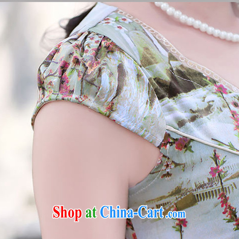 Summer 2015 new embroidery cheongsam dress girls improved daily package and a short-sleeved-stamp duty waist dress of 1506 red the small virgin XXL, Elizabeth Gil (SHAJINI), online shopping