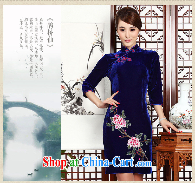 The end is short, embroidery cheongsam Stylish retro MOM cheongsam dress, velvet dress wedding dress AQE 002 purple XXXL pictures, price, brand platters! Elections are good character, the national distribution, so why buy now enjoy more preferential! Health
