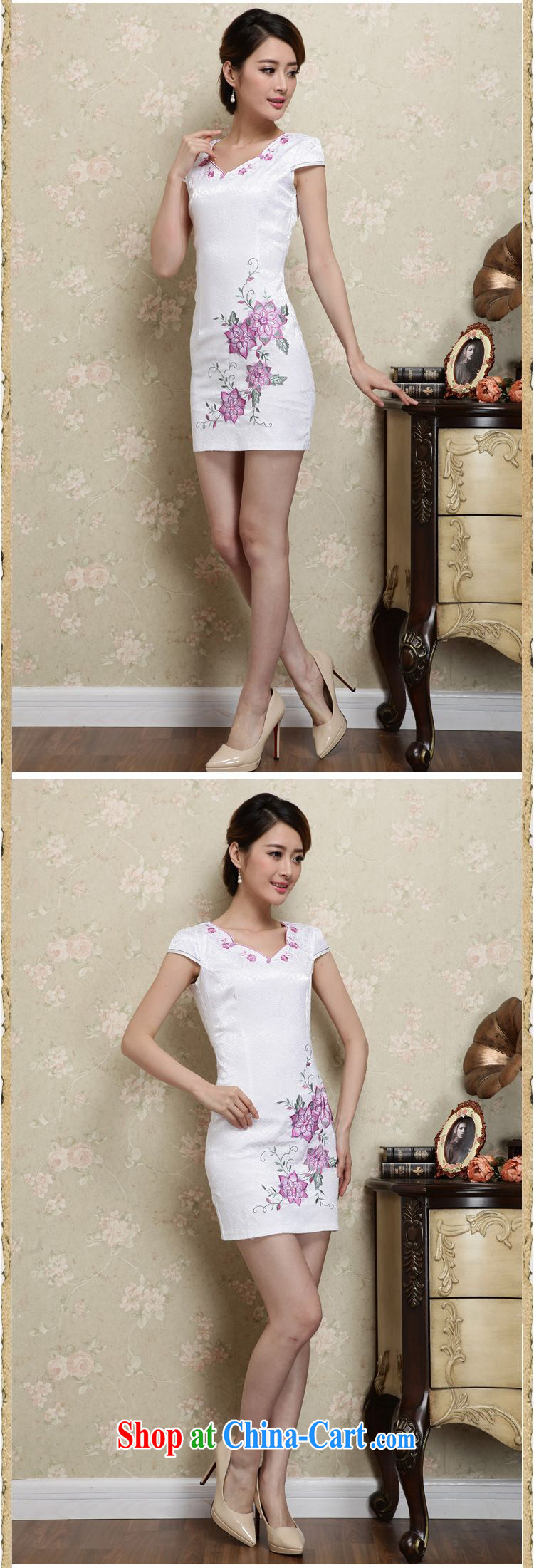 Tze-The 2015 summer on the new sleek improved cheongsam do not rule for short, Beauty packages and graphics thin cheongsam Chinese JAYT - 27 Blue on white flower XXL pictures, price, brand platters! Elections are good character, the national distribution, so why buy now enjoy more preferential! Health