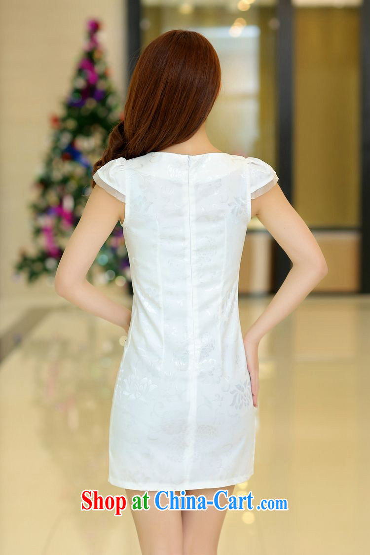 JA the 2015 summer on the new lady fashion improved cheongsam lace round collar, flower cultivation short cheongsam Chinese JAYT - 32 white XL pictures, price, brand platters! Elections are good character, the national distribution, so why buy now enjoy more preferential! Health