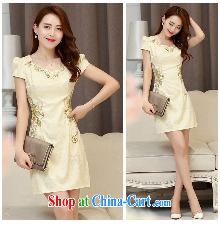 COVERED BY THE 2015 new dresses spring and summer with improved stylish short retro dresses dresses dresses daily dress dress apricot XXL pictures, price, brand platters! Elections are good character, the national distribution, so why buy now enjoy more preferential! Health