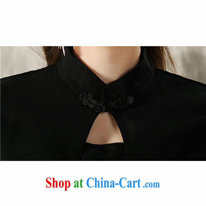 The poem, 2015 new hand-painted long-sleeved T-shirt cheongsam Chinese Spring Chinese Ethnic Wind women 7298 #black M, the poetry, and, shopping on the Internet