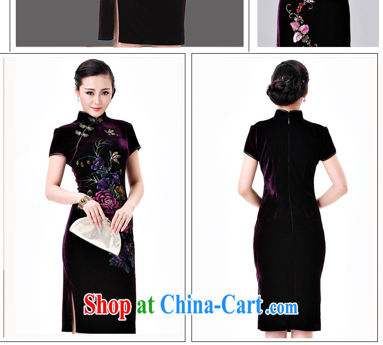 Light In the end long-sleeved gold velour cheongsam dress hand-painted peony flowers, old mother married dresses with Chinese AQE 8868 in purple cuff XXXXL pictures, price, brand platters! Elections are good character, the national distribution, so why buy now enjoy more preferential! Health