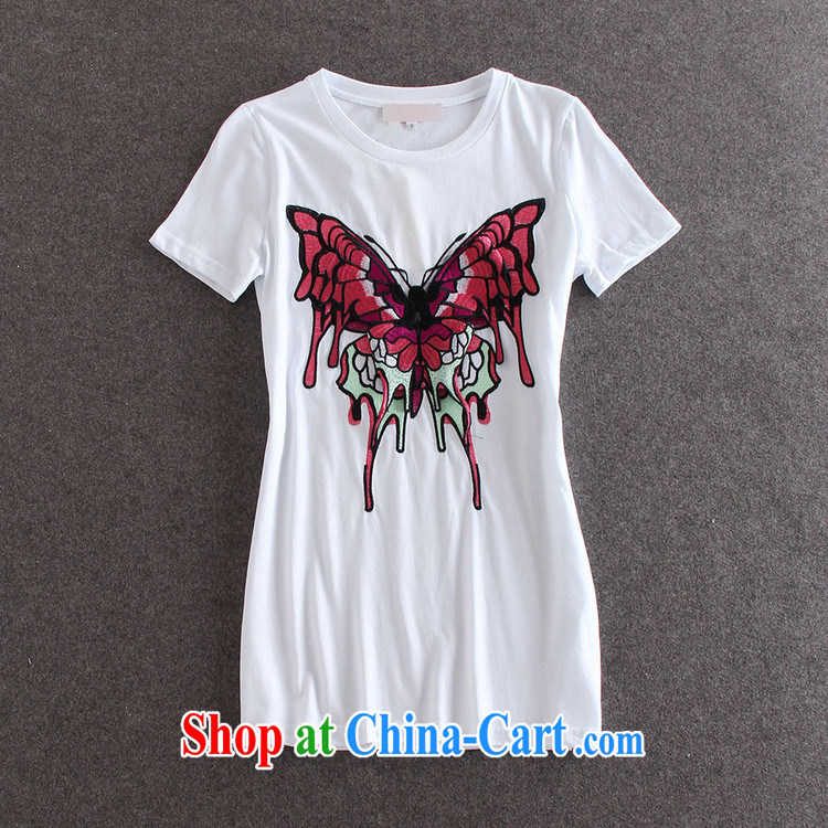 hamilton 2015 spring and summer new European and American foreign trade dress short-sleeved round-collar embroidered butterfly beauty T pension WA 3029 white L pictures, price, brand platters! Elections are good character, the national distribution, so why buy now enjoy more preferential! Health