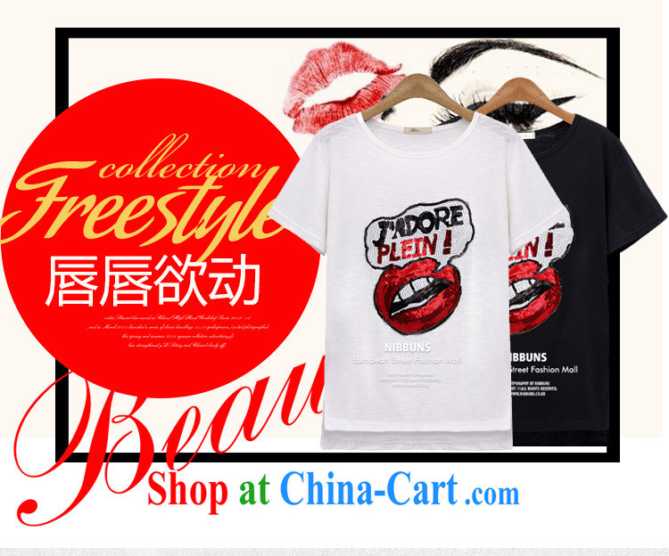 The European site summer 2015 women with stylish, red lips stamp round-collar short-sleeve shirt T 3593 black XL pictures, price, brand platters! Elections are good character, the national distribution, so why buy now enjoy more preferential! Health