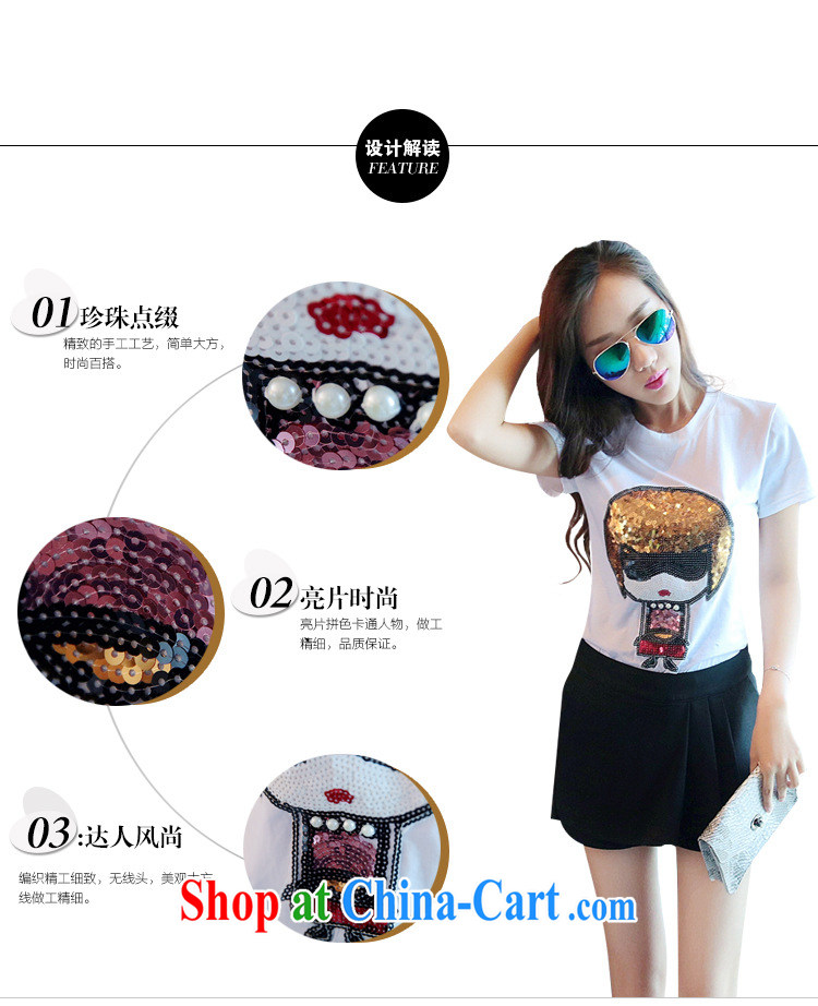 The European site summer 2015 women new cute little nails Pearl stamp round-collar short-sleeve shirt T 3595 white XL pictures, price, brand platters! Elections are good character, the national distribution, so why buy now enjoy more preferential! Health