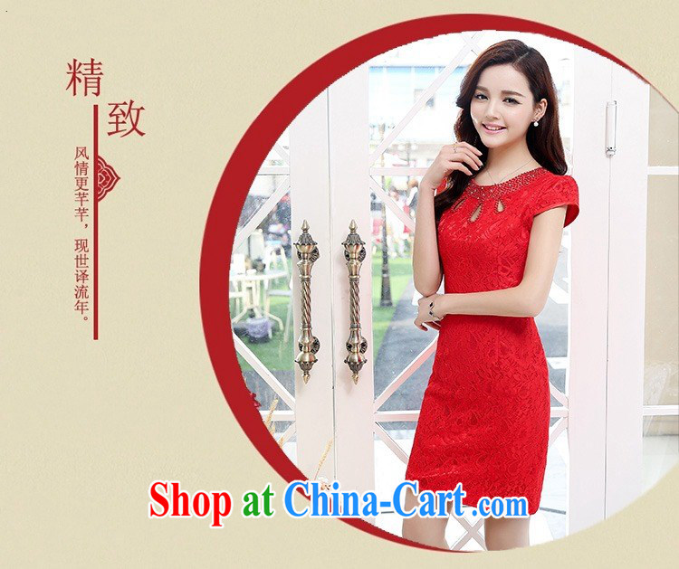 100 million Dollar beauty brides with 2015 summer short cheongsam dress lady beauty with graphics thin short-sleeved elegant luxury lace red dresses 6398 red XXL pictures, price, brand platters! Elections are good character, the national distribution, so why buy now enjoy more preferential! Health