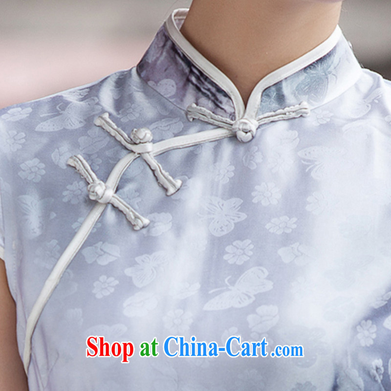 Alice Ho Miu Ling Nethersole maple summer 2015, female painting classic short-sleeved cheongsam dress retro fashion China wind cheongsam 1107 ink pictures XL, maple, and shopping on the Internet
