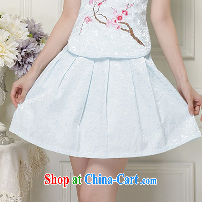 Stakeholders line cloud stylish girl with short, two-piece Ethnic Wind elegant improved cheongsam JT 119 #blue XXL stakeholders, the cloud (YouThinking), and, on-line shopping