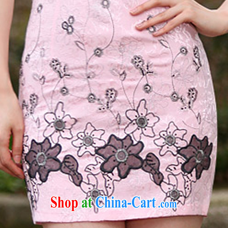 Feng Mya 2015 summer Stylish retro short dresses summer improved cheongsam dress, cheongsam dress 1120 pink XXL, maple, and shopping on the Internet