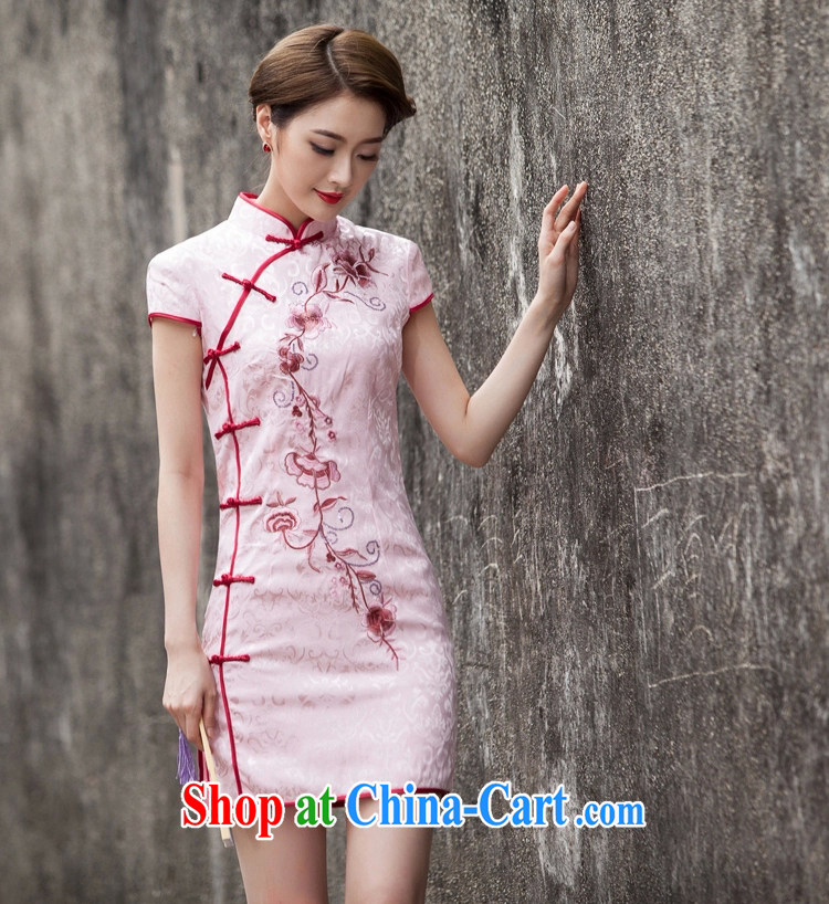 Feng Mya 2015 summer, Tang with retro improved stylish short, cultivating daily outfit 1124 pink L pictures, price, brand platters! Elections are good character, the national distribution, so why buy now enjoy more preferential! Health
