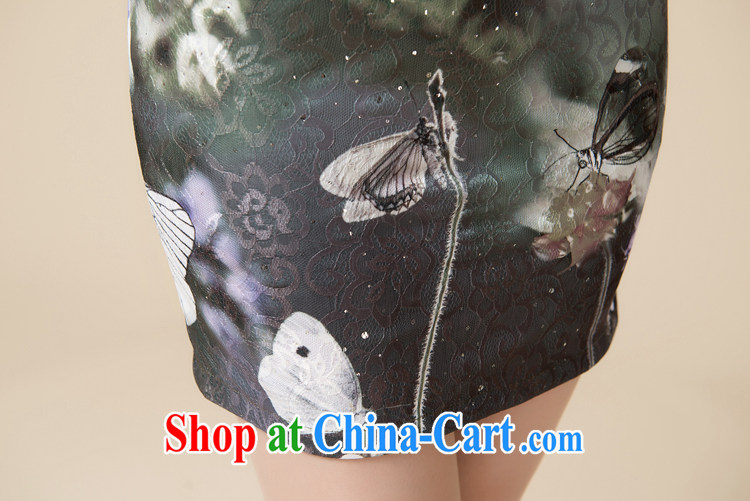 Pixel-yuan summer 2015 new improved cheongsam girl graphics thin beauty cheongsam dress, style short dress girls lace cheongsam middle-aged mother with green L pictures, price, brand platters! Elections are good character, the national distribution, so why buy now enjoy more preferential! Health