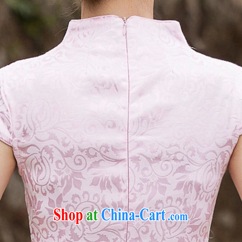 Feng Mya 2015 summer, female fashion improved cheongsam dress daily video thin beauty short cheongsam dress, 1122 pink XL, maple, and shopping on the Internet