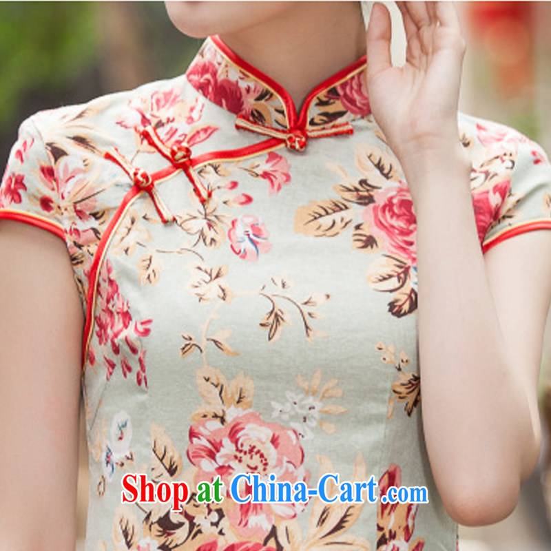 Clearly there is in accordance with Cabinet 2015 spring and summer with new, elegant beauty, short cheongsam daily improved fashion cheongsam dress suit XL, clearly still in accordance with Cabinet (MEISHANGYICHU), online shopping