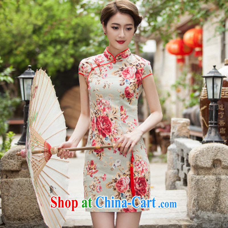 fragrance and beauty 2015 spring and summer new, elegant beauty, short cheongsam daily improved fashion cheongsam dress suit XL, the Hong Kong situation (XIANGQINGZI), and, on-line shopping
