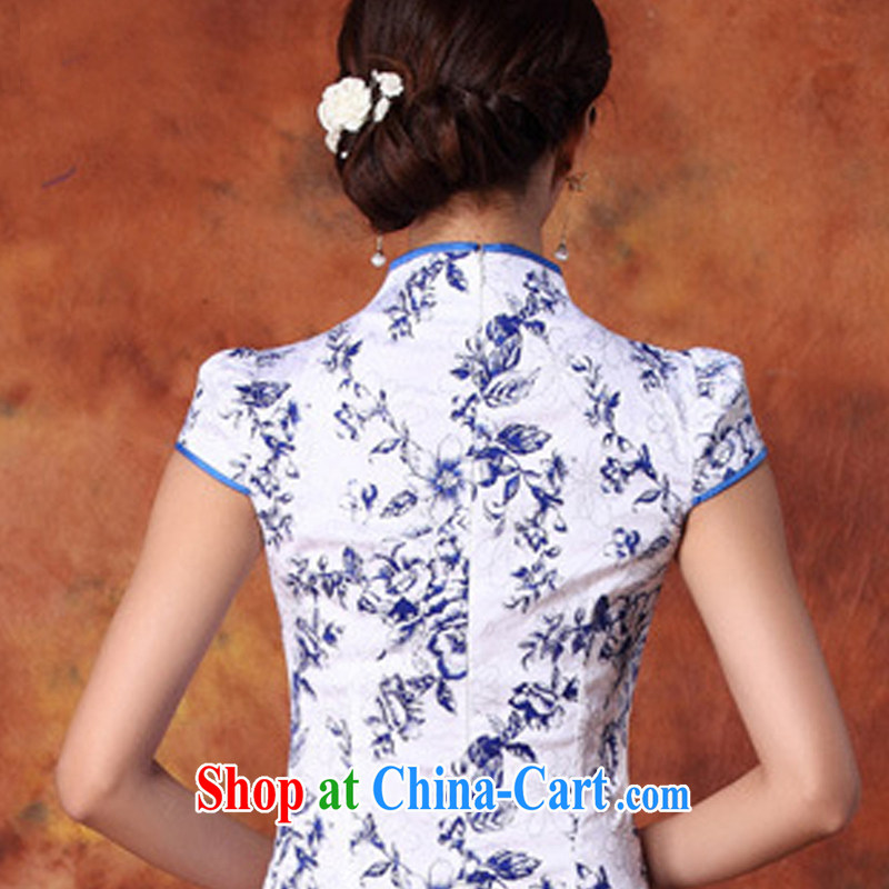Stakeholders line cloud blue and white porcelain hot silver improved cultivation no's cheongsam Chinese JT 1012 blue XL stakeholders, the cloud (YouThinking), and, on-line shopping