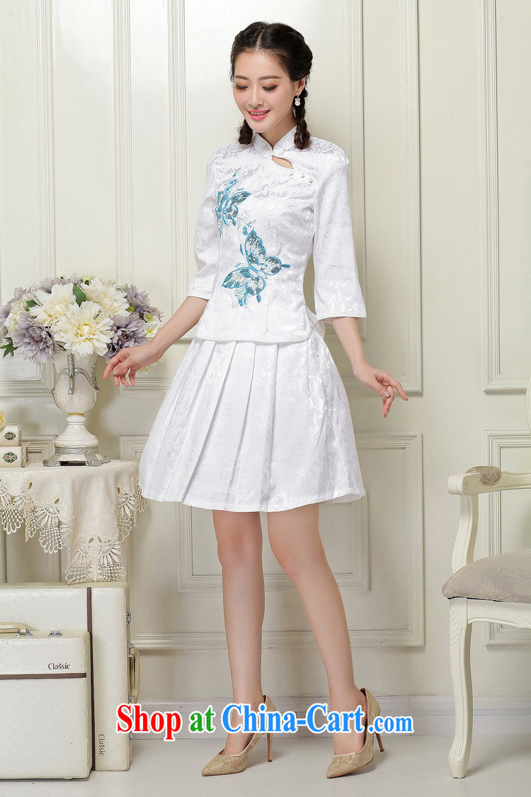 Stakeholders line cloud two-piece cuff in a tight retro, for cultivating cheongsam JT 1055 white S pictures, price, brand platters! Elections are good character, the national distribution, so why buy now enjoy more preferential! Health