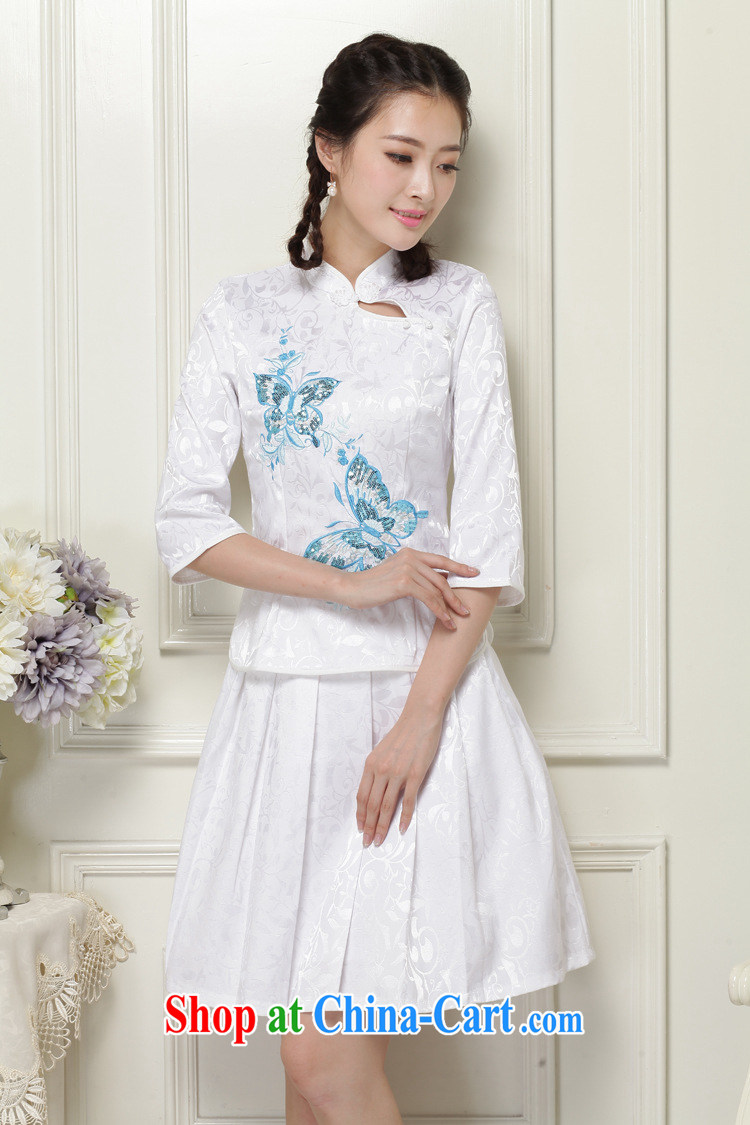 Stakeholders line cloud two-piece cuff in a tight retro, for cultivating cheongsam JT 1055 white S pictures, price, brand platters! Elections are good character, the national distribution, so why buy now enjoy more preferential! Health