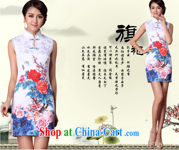 Stakeholders line cloud China's Ethnic Wind stamp Sau San Tong summer load, for the voters, long cheongsam JT 1015 white XL pictures, price, brand platters! Elections are good character, the national distribution, so why buy now enjoy more preferential! Health