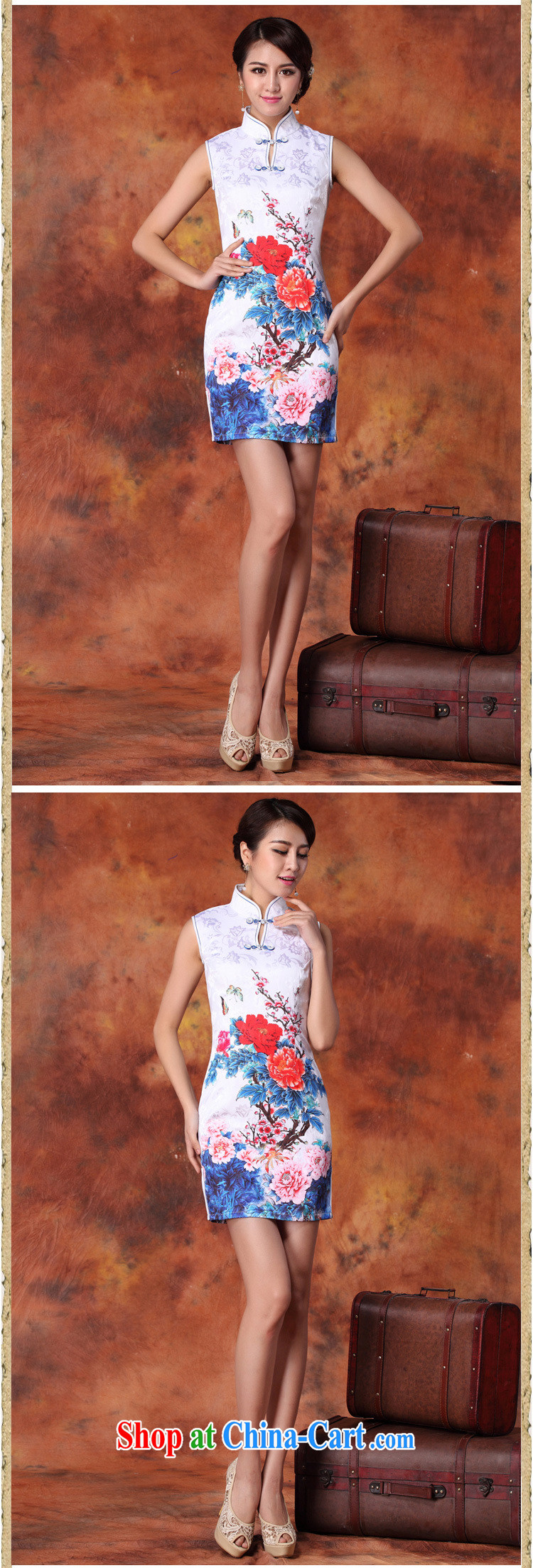 Stakeholders line cloud China's Ethnic Wind stamp Sau San Tong summer load, for the voters, long cheongsam JT 1015 white XL pictures, price, brand platters! Elections are good character, the national distribution, so why buy now enjoy more preferential! Health
