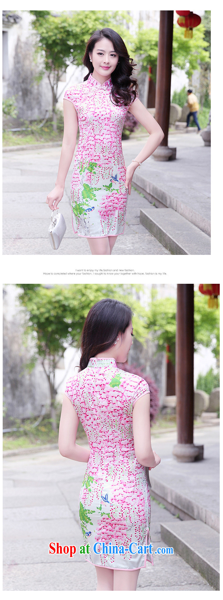 kam world the Hyatt 2015 female summer new, improved cheongsam stamp temperament beauty dresses show restaurant serving photographic work uniform blue and white porcelain XXL pictures, price, brand platters! Elections are good character, the national distribution, so why buy now enjoy more preferential! Health