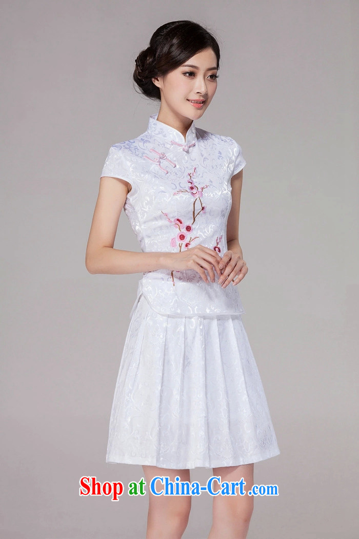 The Siang 2015 spring and summer new female Chinese qipao day-dress high-end retro style two-piece with white M pictures, price, brand platters! Elections are good character, the national distribution, so why buy now enjoy more preferential! Health