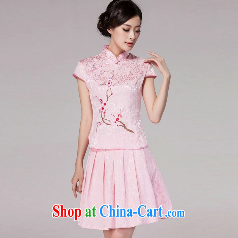 US-Chou Lien-hsiang 2015 spring and summer new women Tang with daily cheongsam dress high-end retro style two-piece with white M, American Chou Lien-hsiang (MEILIANXIANG), shopping on the Internet