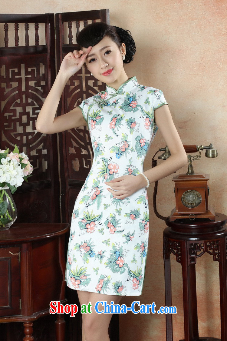 spend the summer cheongsam dress, Peony/blue flower Chinese improved, for cotton daily short cheongsam figure color 2 XL pictures, price, brand platters! Elections are good character, the national distribution, so why buy now enjoy more preferential! Health