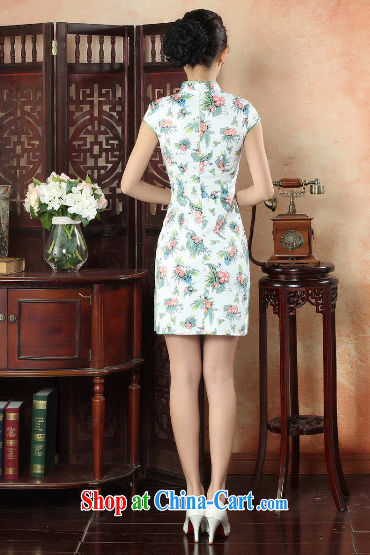 spend the summer cheongsam dress, Peony/blue flower Chinese improved, for cotton daily short cheongsam figure color 2 XL pictures, price, brand platters! Elections are good character, the national distribution, so why buy now enjoy more preferential! Health