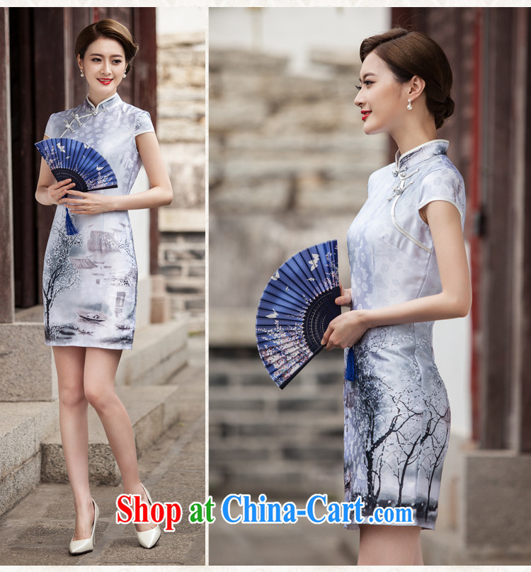 Yi leading edge of my 2015 summer new women paintings with short sleeves cheongsam dress retro fashion China wind cheongsam C 518 1107 C L painting pictures, price, brand platters! Elections are good character, the national distribution, so why buy now enjoy more preferential! Health